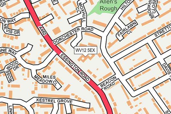 WV12 5EX map - OS OpenMap – Local (Ordnance Survey)