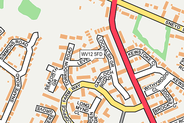 WV12 5FD map - OS OpenMap – Local (Ordnance Survey)
