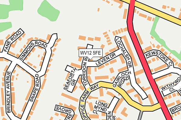 WV12 5FE map - OS OpenMap – Local (Ordnance Survey)