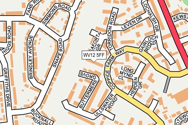 WV12 5FF map - OS OpenMap – Local (Ordnance Survey)