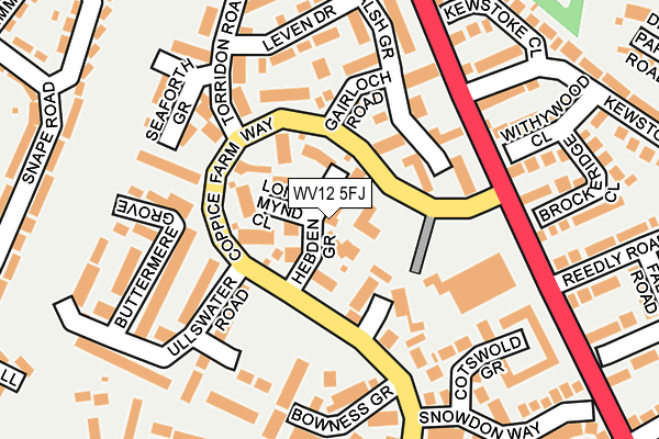WV12 5FJ map - OS OpenMap – Local (Ordnance Survey)