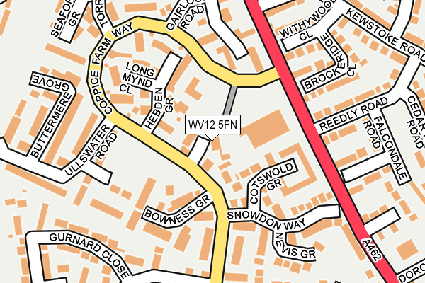 WV12 5FN map - OS OpenMap – Local (Ordnance Survey)