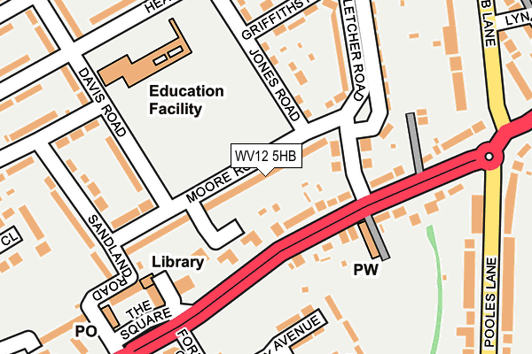 WV12 5HB map - OS OpenMap – Local (Ordnance Survey)