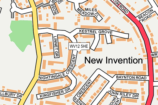 WV12 5HE map - OS OpenMap – Local (Ordnance Survey)