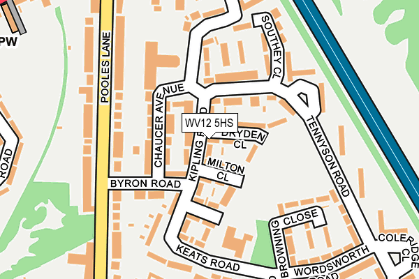 WV12 5HS map - OS OpenMap – Local (Ordnance Survey)