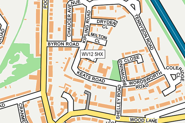 WV12 5HX map - OS OpenMap – Local (Ordnance Survey)