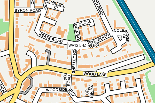 WV12 5HZ map - OS OpenMap – Local (Ordnance Survey)