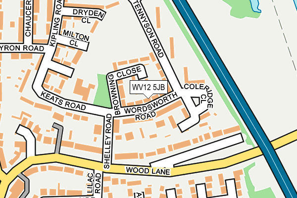 WV12 5JB map - OS OpenMap – Local (Ordnance Survey)