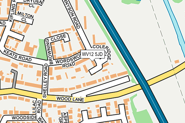 WV12 5JD map - OS OpenMap – Local (Ordnance Survey)