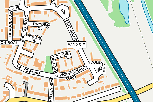 WV12 5JE map - OS OpenMap – Local (Ordnance Survey)
