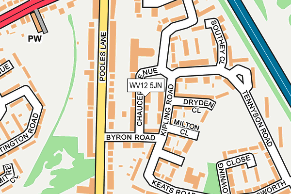WV12 5JN map - OS OpenMap – Local (Ordnance Survey)