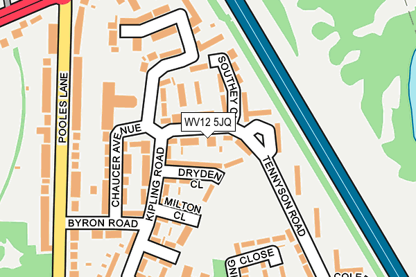 WV12 5JQ map - OS OpenMap – Local (Ordnance Survey)