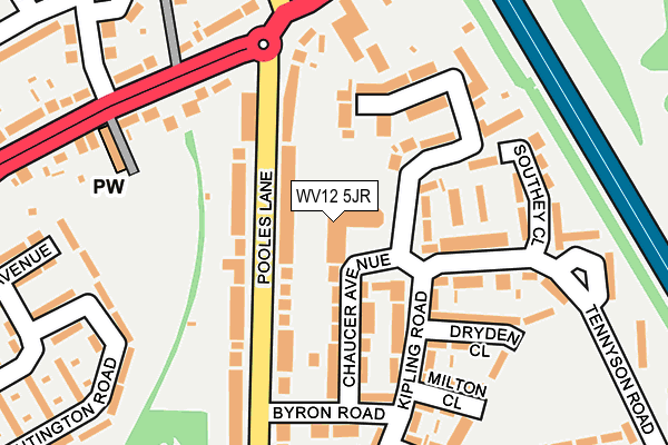 WV12 5JR map - OS OpenMap – Local (Ordnance Survey)