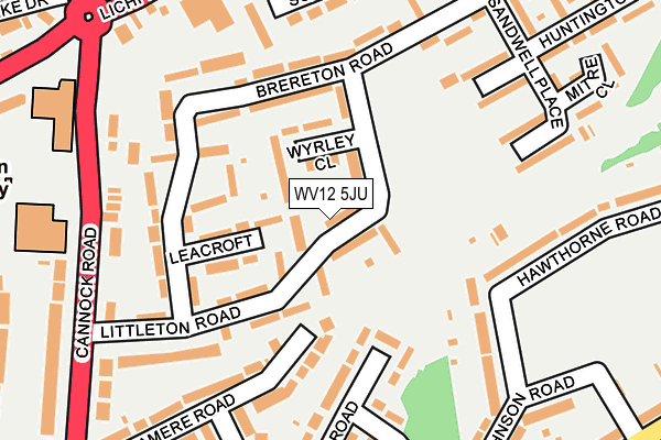 WV12 5JU map - OS OpenMap – Local (Ordnance Survey)