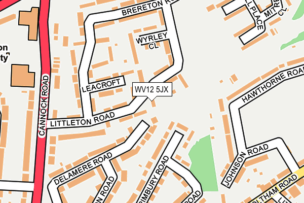 WV12 5JX map - OS OpenMap – Local (Ordnance Survey)