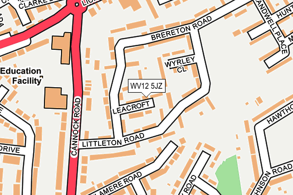 WV12 5JZ map - OS OpenMap – Local (Ordnance Survey)