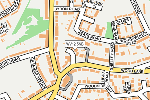 WV12 5NB map - OS OpenMap – Local (Ordnance Survey)