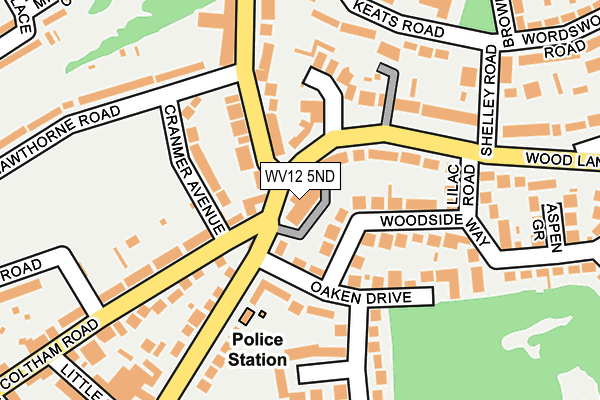 WV12 5ND map - OS OpenMap – Local (Ordnance Survey)