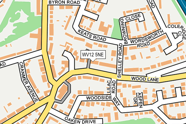 WV12 5NE map - OS OpenMap – Local (Ordnance Survey)