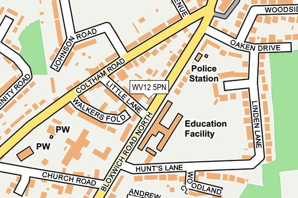 WV12 5PN map - OS OpenMap – Local (Ordnance Survey)
