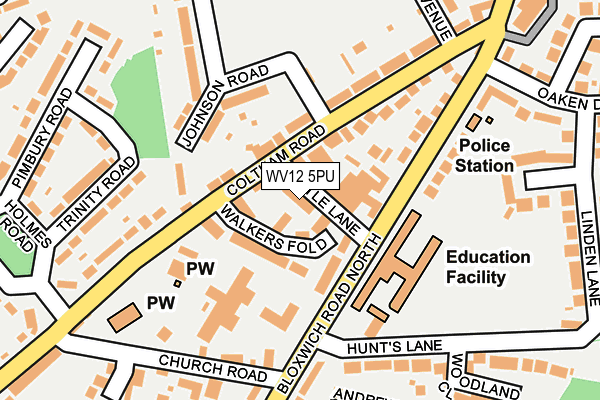 WV12 5PU map - OS OpenMap – Local (Ordnance Survey)