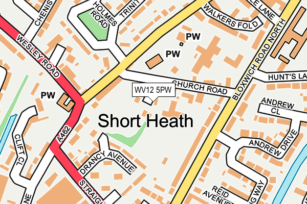 WV12 5PW map - OS OpenMap – Local (Ordnance Survey)