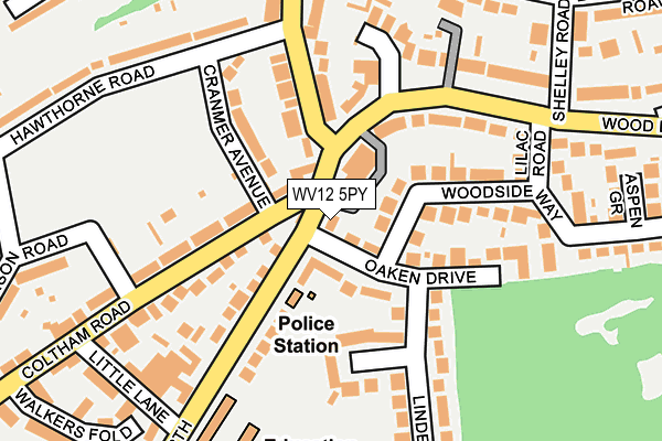 WV12 5PY map - OS OpenMap – Local (Ordnance Survey)