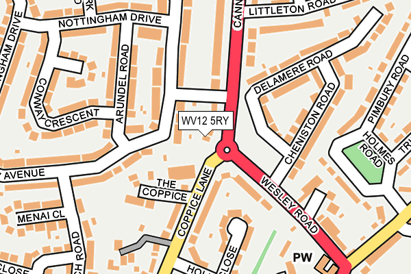 WV12 5RY map - OS OpenMap – Local (Ordnance Survey)