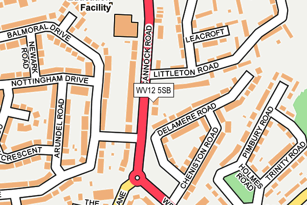 WV12 5SB map - OS OpenMap – Local (Ordnance Survey)