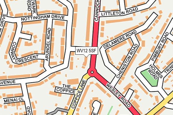 WV12 5SF map - OS OpenMap – Local (Ordnance Survey)