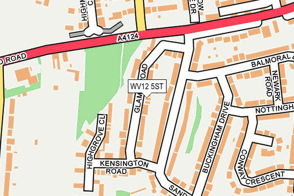 WV12 5ST map - OS OpenMap – Local (Ordnance Survey)