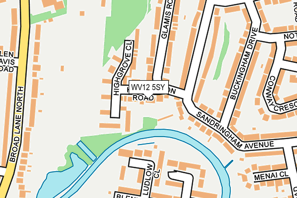 WV12 5SY map - OS OpenMap – Local (Ordnance Survey)