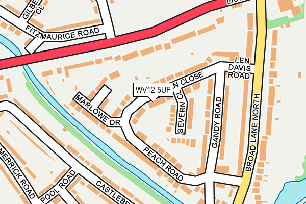 WV12 5UF map - OS OpenMap – Local (Ordnance Survey)