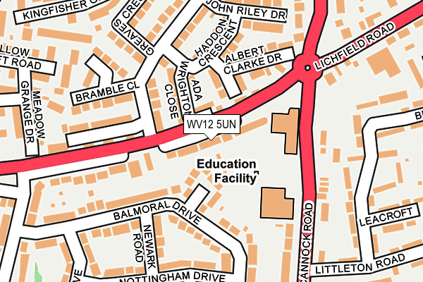 WV12 5UN map - OS OpenMap – Local (Ordnance Survey)