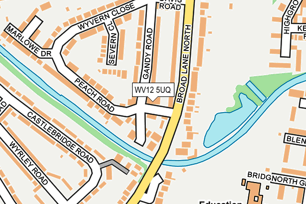 WV12 5UQ map - OS OpenMap – Local (Ordnance Survey)