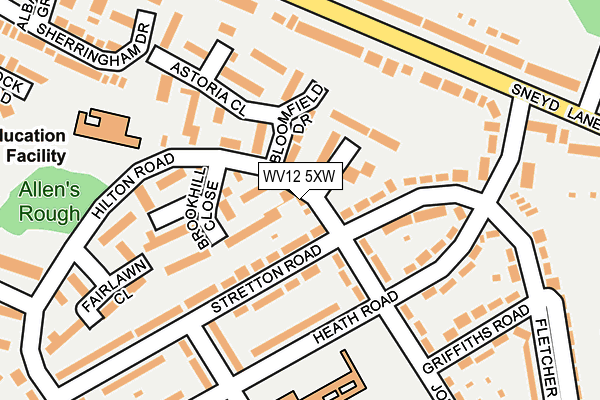 WV12 5XW map - OS OpenMap – Local (Ordnance Survey)