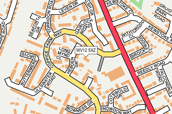 WV12 5XZ map - OS OpenMap – Local (Ordnance Survey)