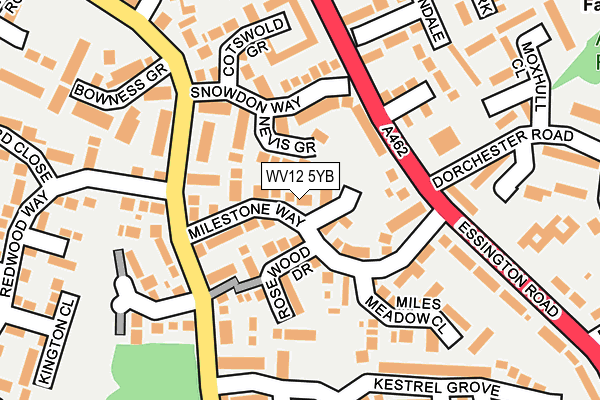WV12 5YB map - OS OpenMap – Local (Ordnance Survey)