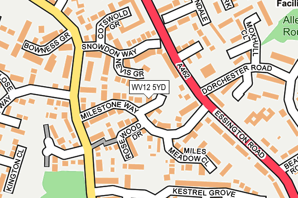 WV12 5YD map - OS OpenMap – Local (Ordnance Survey)