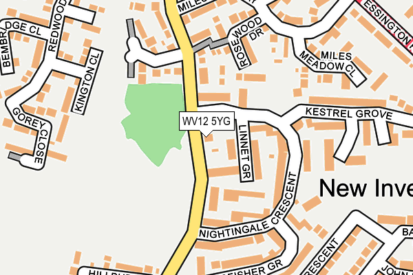 WV12 5YG map - OS OpenMap – Local (Ordnance Survey)