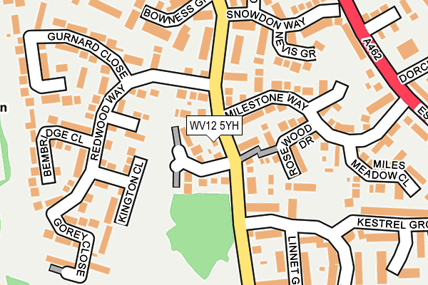 WV12 5YH map - OS OpenMap – Local (Ordnance Survey)