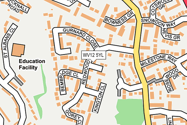 WV12 5YL map - OS OpenMap – Local (Ordnance Survey)