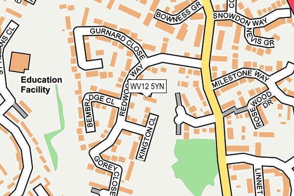 WV12 5YN map - OS OpenMap – Local (Ordnance Survey)
