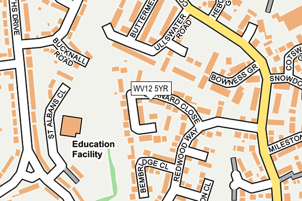 WV12 5YR map - OS OpenMap – Local (Ordnance Survey)