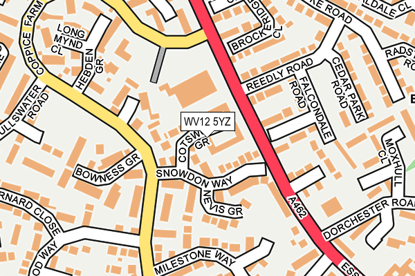 WV12 5YZ map - OS OpenMap – Local (Ordnance Survey)