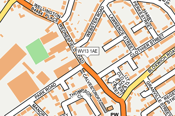 WV13 1AE map - OS OpenMap – Local (Ordnance Survey)