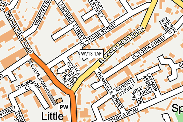 WV13 1AF map - OS OpenMap – Local (Ordnance Survey)