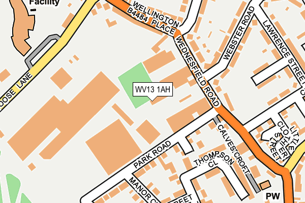 WV13 1AH map - OS OpenMap – Local (Ordnance Survey)