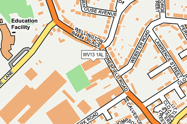 WV13 1AL map - OS OpenMap – Local (Ordnance Survey)