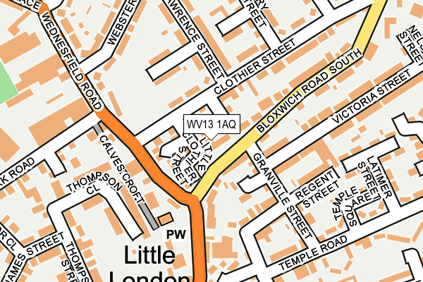 WV13 1AQ map - OS OpenMap – Local (Ordnance Survey)